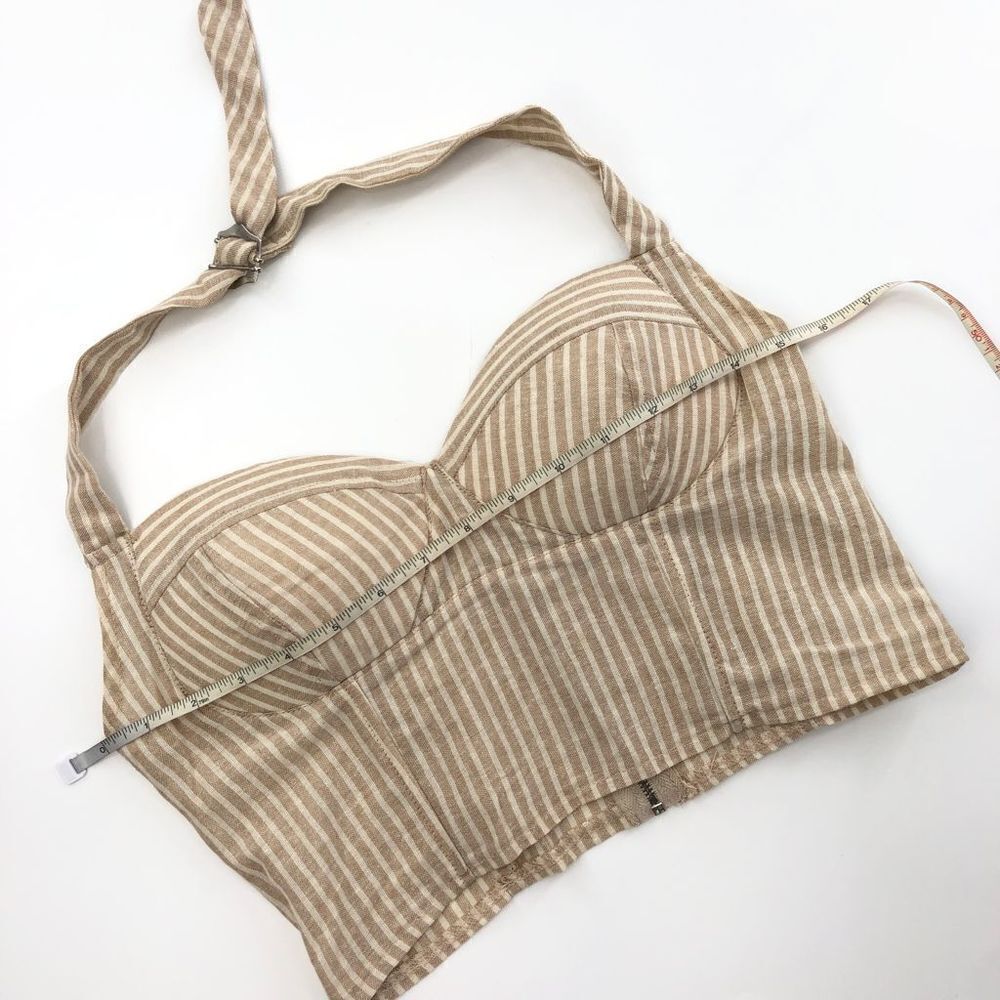 superdown Rudy Halter Top in Beige & White Small - Picture 5 of 11